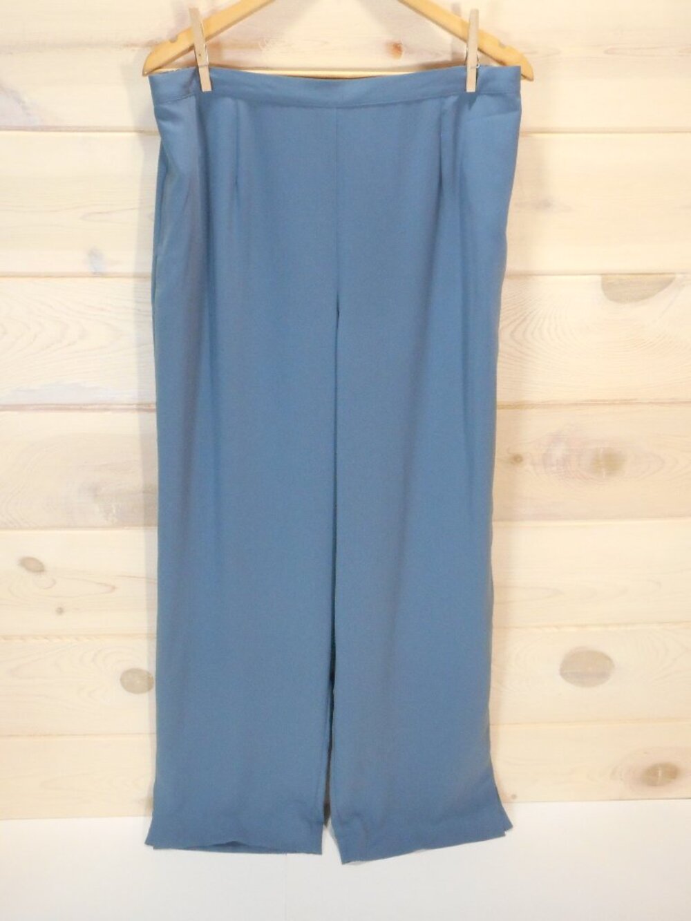 NWT Norton McNaughton Womens XL Pull-On Dress Pants Light Blue Wide-Leg Office
